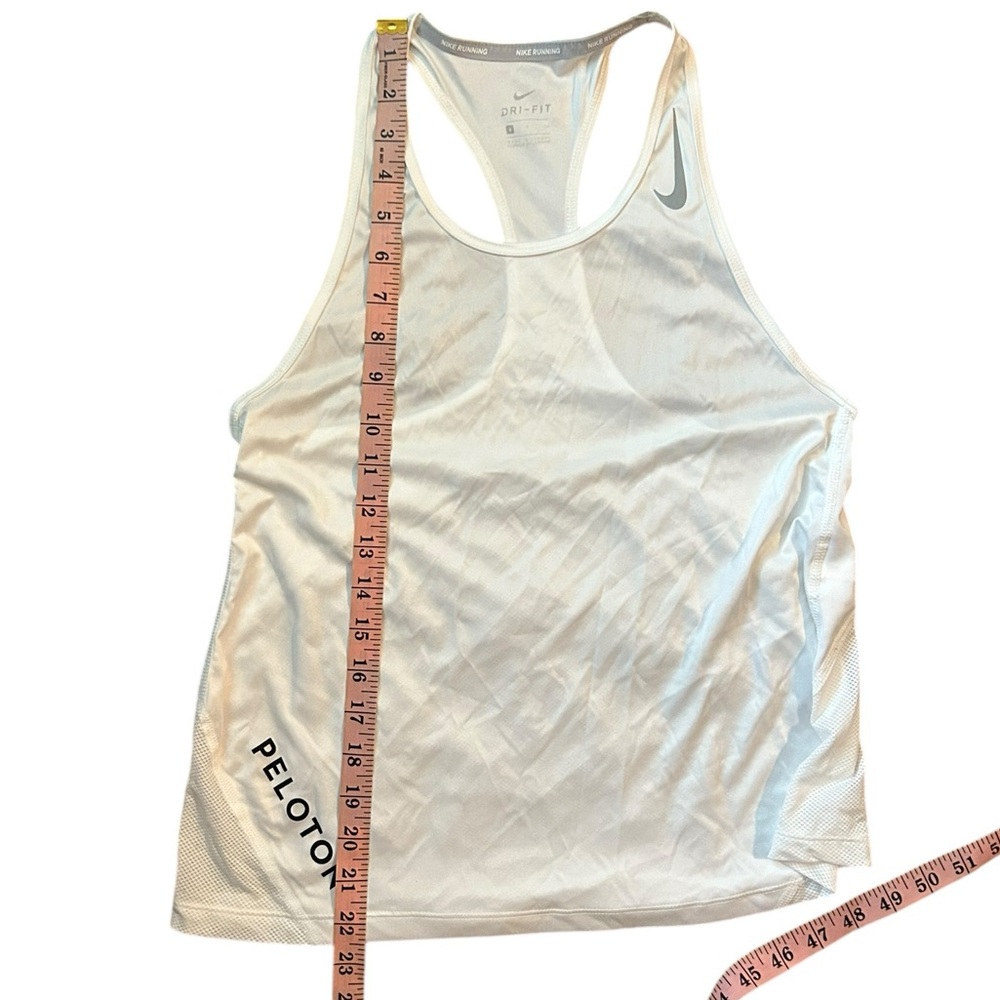 Nike Peloton White Racerback Tank Top w/ Mesh Details S - Picture 7 of 9